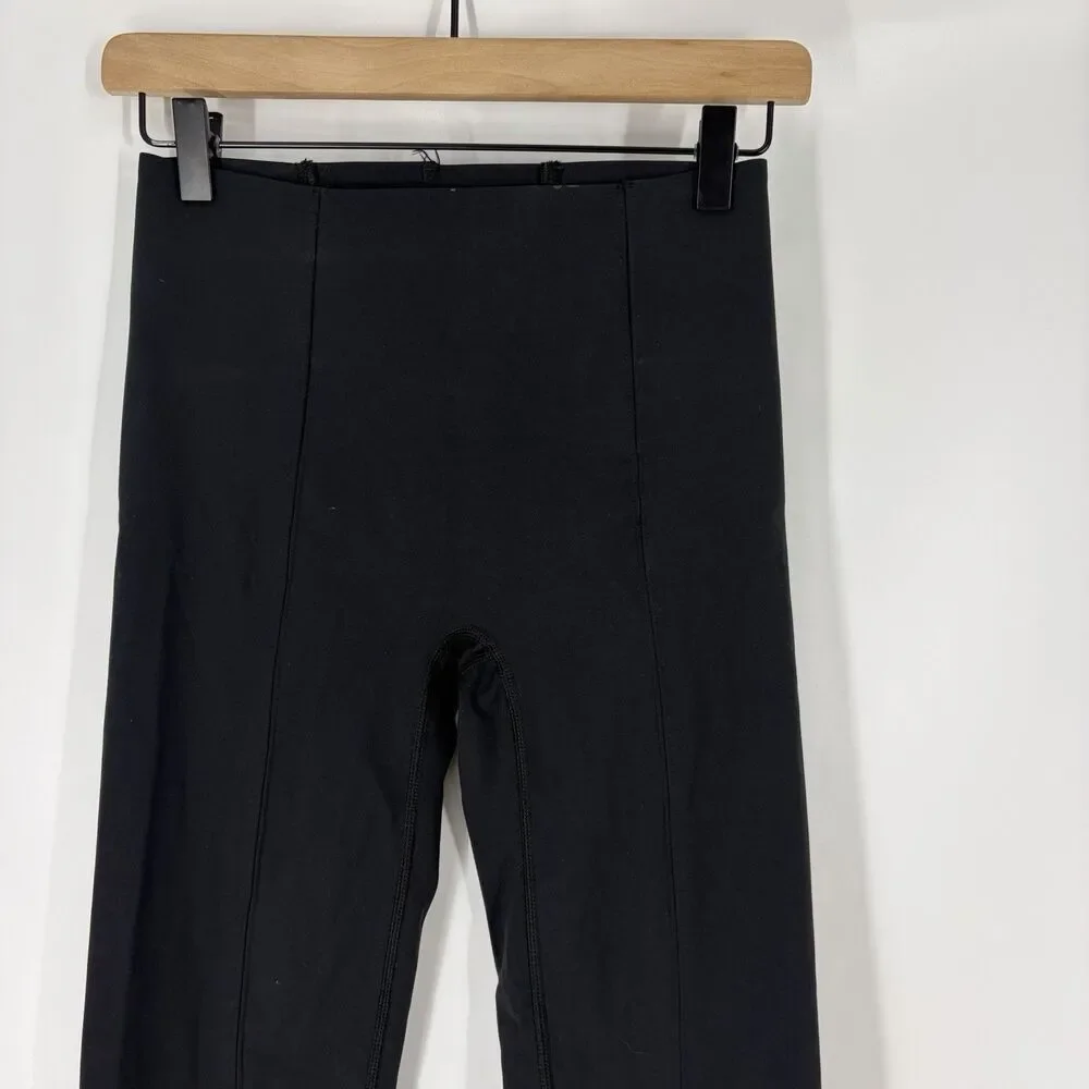 Spanx Shape Coreluxe Micro Flare Pants Size Small Black Tummy Compression Seamed
